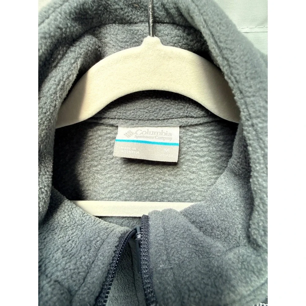 Columbia Boys Steens Mountain Fleece Jacket Grey Size Medium 10/12 Full Zip Cozy
